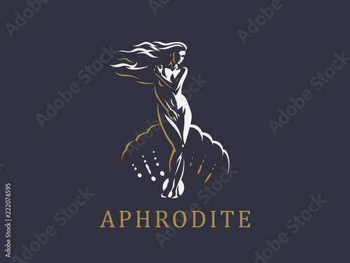 Aphrodite or Venus. Vector emblem. photo