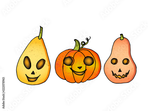 assembly flat icons halloween emotion pumpkin. set of vector color illustration for banner, logo, flayer, label, icon, badge, sticker.