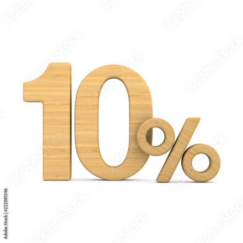 Ten percent on white backgr...