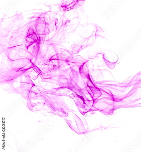 Purple smoke on white background