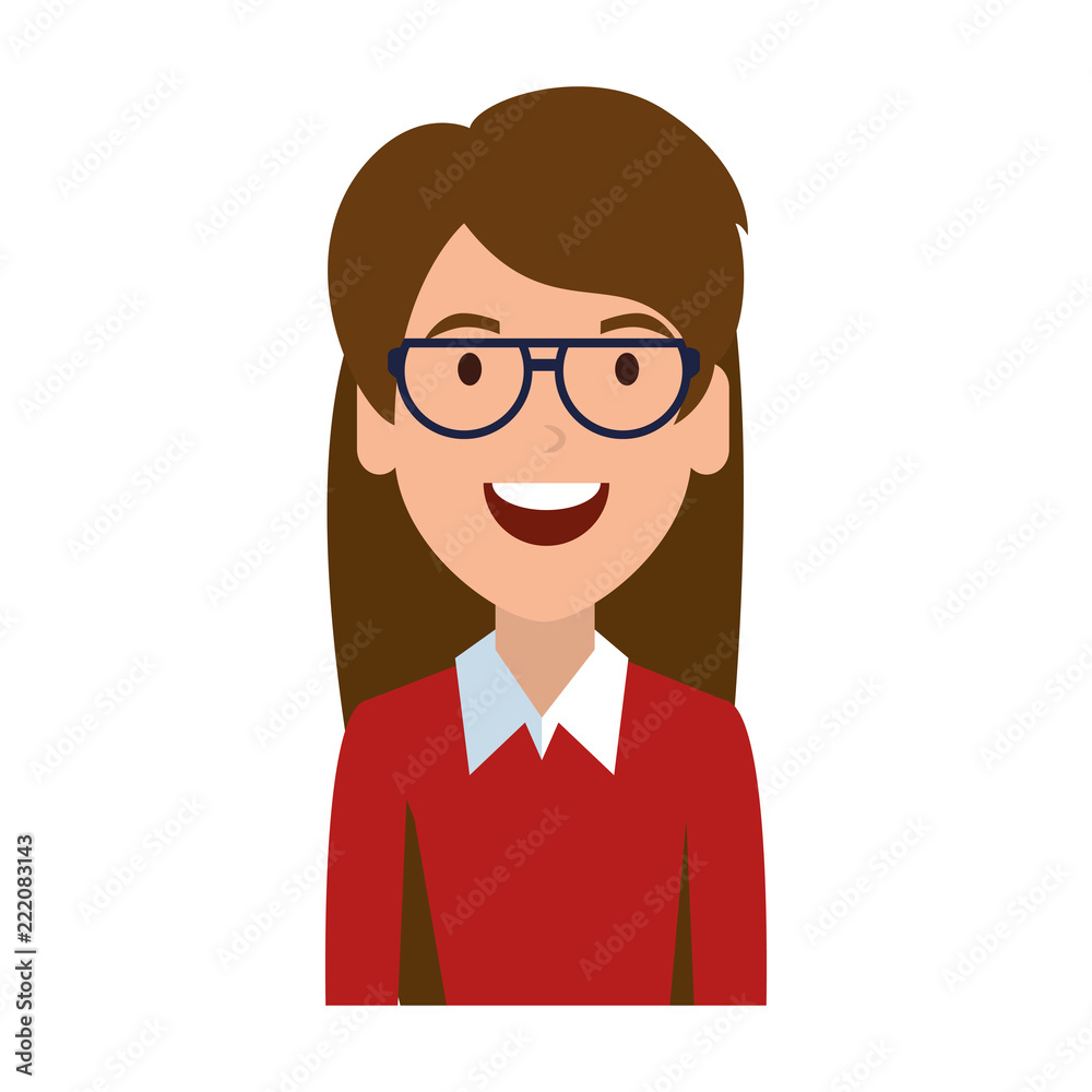 beautiful woman with glasses character beautiful woman with glasses character