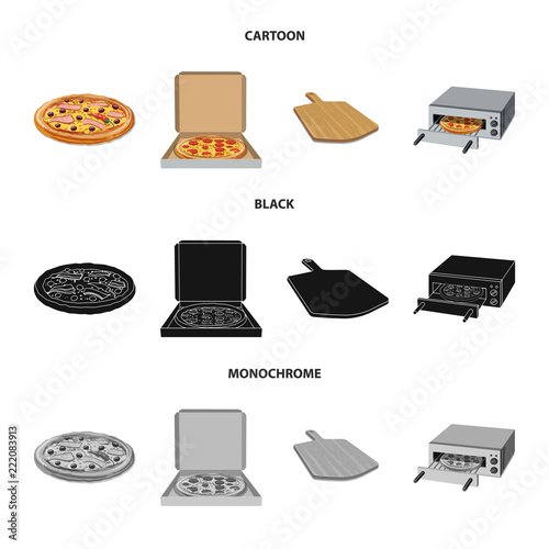 Isolated object of pizza and food symbol. Collection of pizza and italy stock vector illustration.