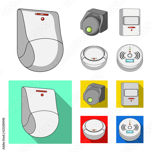 Vector illustration of cctv and camera icon. Set of cctv and system stock symbol for web.