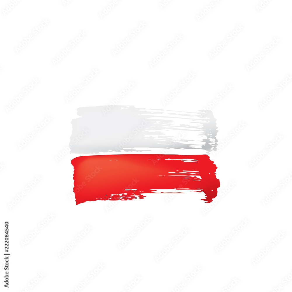 Fototapeta Poland flag, vector illustration on a white background