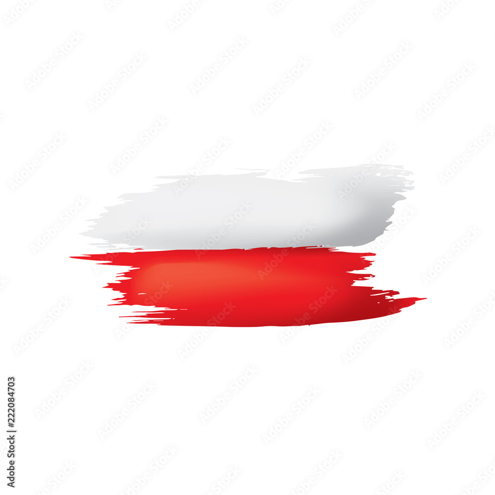 Poland flag, vector illustration on a white background Poland flag, vector illustration on a white background