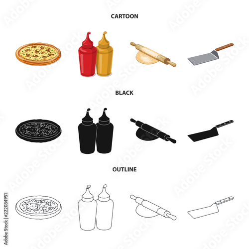 Isolated object of pizza and food symbol. Collection of pizza and italy vector icon for stock.