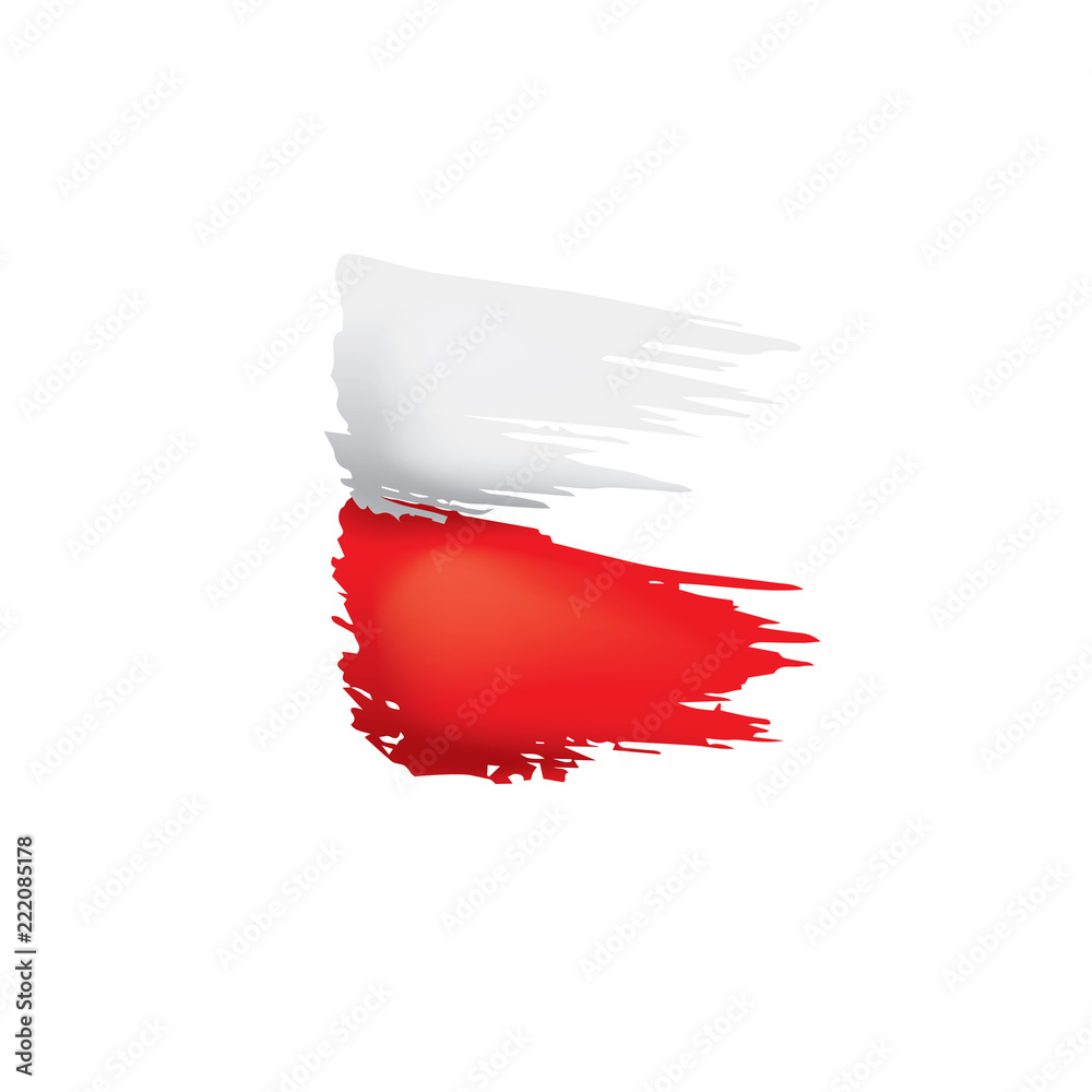 Poland flag, vector illustration on a white background Poland flag, vector illustration on a white background