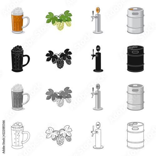 Vector design of pub and bar logo. Set of pub and interior stock vector illustration.