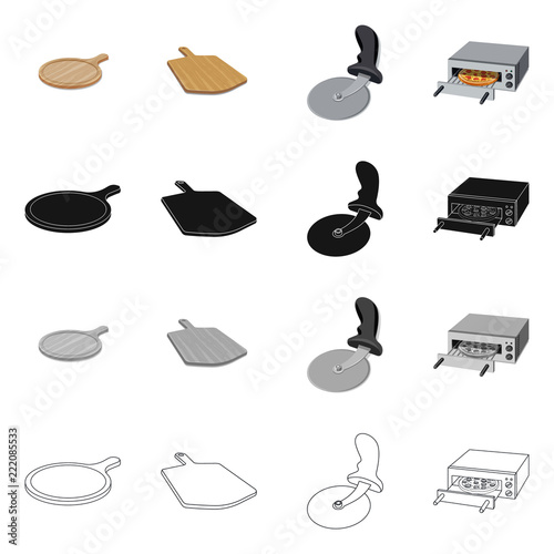 Isolated object of pizza and food sign. Collection of pizza and italy vector icon for stock.