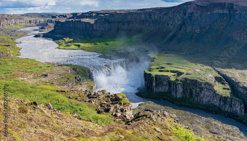 Hafragilsfoss Waterfall and canyon, North Iceland