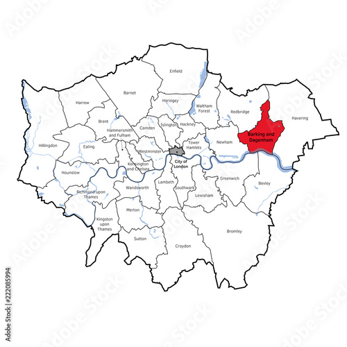Canvas Print London Boroughs - Barking and Dagenham