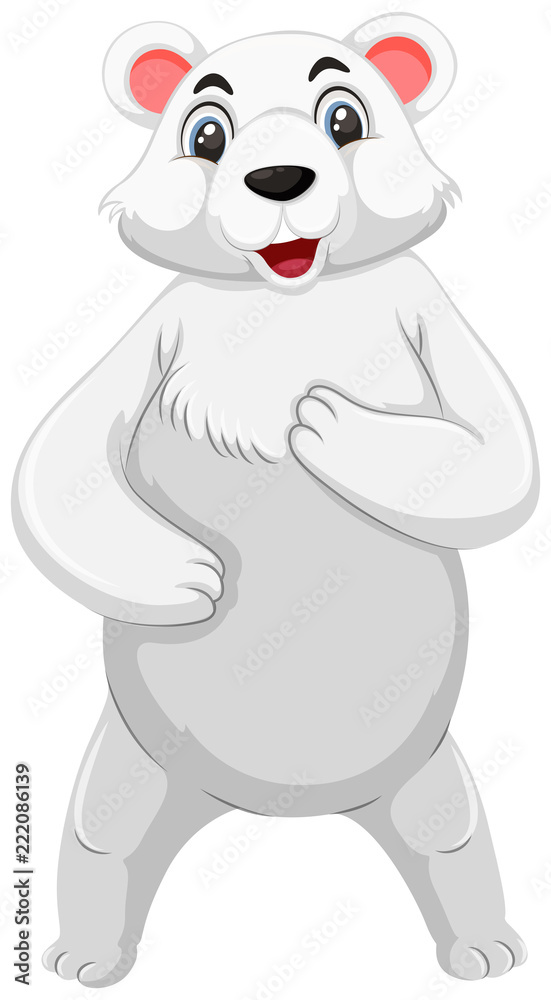 Cute polar bear standing