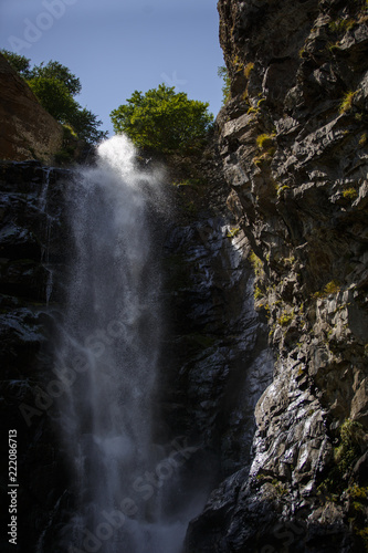 Waterfall Gveleti in Georgia in the summer