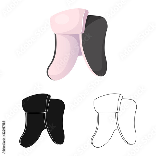 Vector illustration of headgear and cap sign. Set of headgear and accessory stock symbol for web.