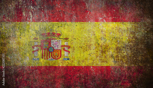 Old grunge Spain flag