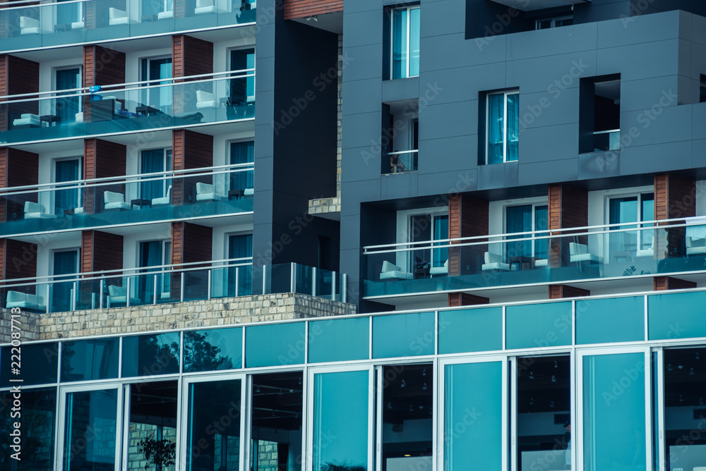 Fototapeta premium Modern architecture. Glass and aluminum