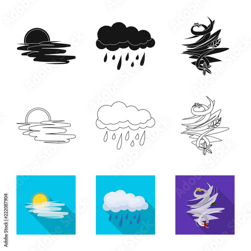 Vector illustration of weather and weather symbol. Set of weather and application vector icon for stock.