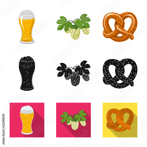 Isolated object of pub and bar icon. Set of pub and interior stock symbol for web.