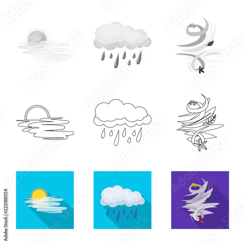 Isolated object of weather and weather icon. Collection of weather and application stock symbol for web.