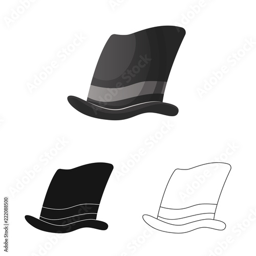 Vector design of headgear and cap symbol. Collection of headgear and accessory vector icon for stock.