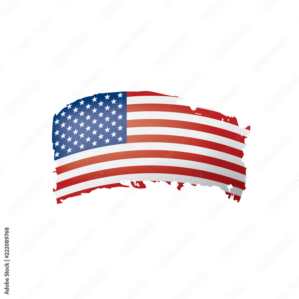 USA flag, vector illustration on a white background USA flag, vector illustration on a white background