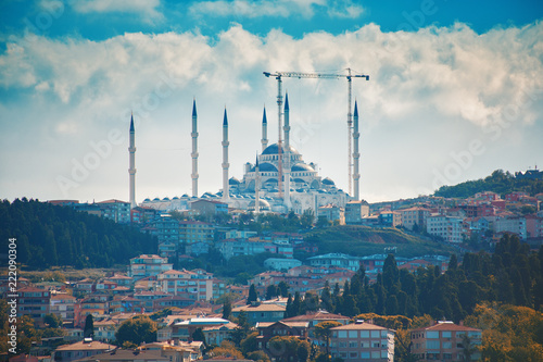 Istanbul Camlica Mosque or Camlica Tepesi Camii under construction photo