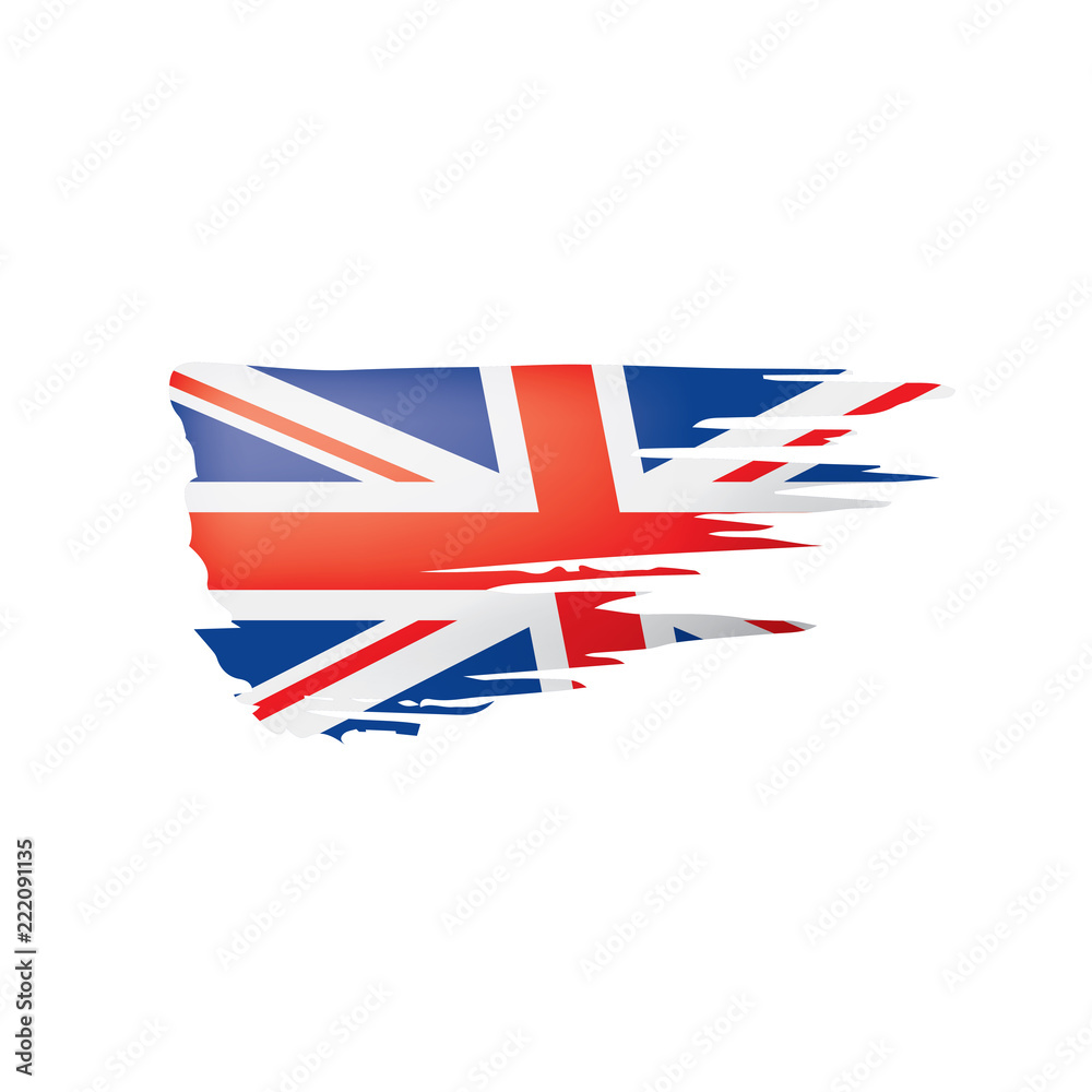 United Kingdom flag, vector illustration on a white background United Kingdom flag, vector illustration on a white background