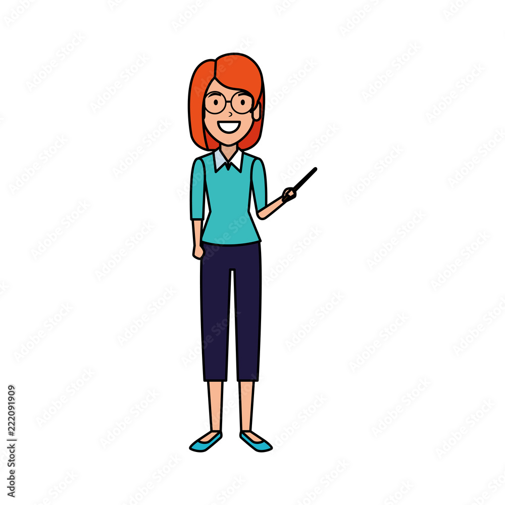 teacher woman with pointer teacher woman with pointer