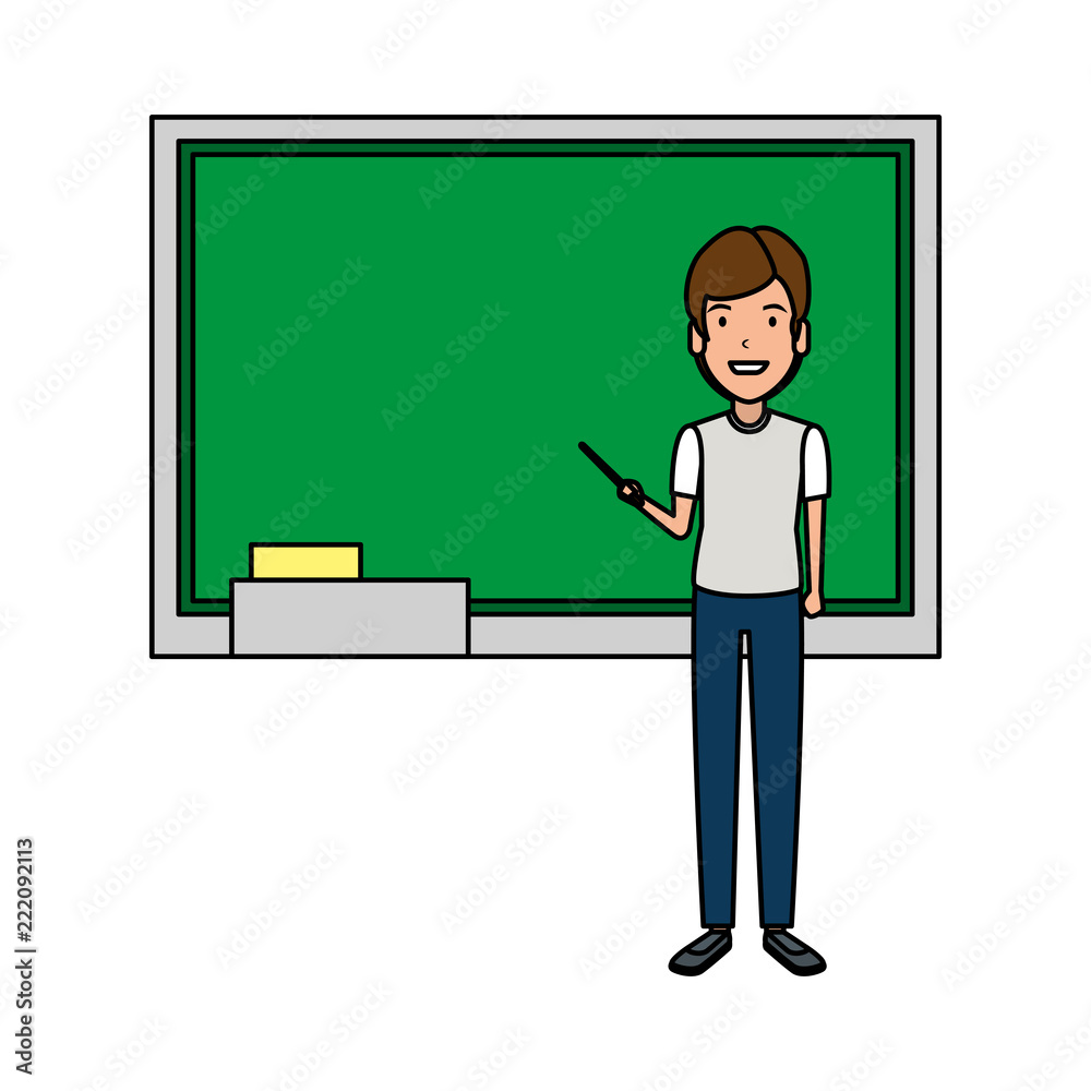 teacher man with pointer and chalkboard teacher man with pointer and chalkboard