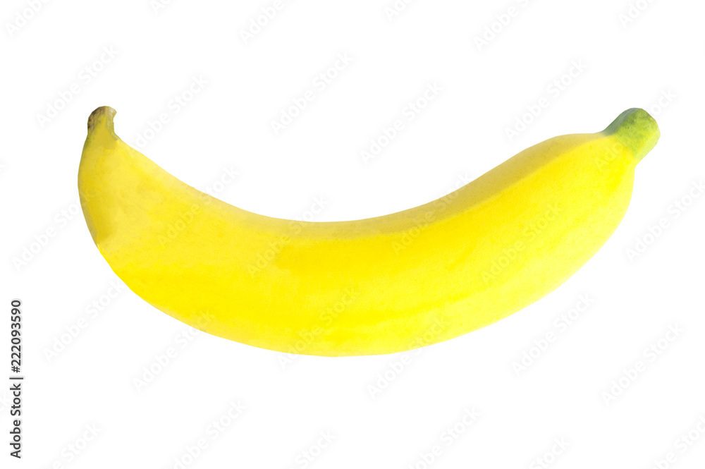 Yellow tasty banana isolated on a white background of file with Clipping Path . Yellow tasty banana isolated on a white background of file with Clipping Path .
