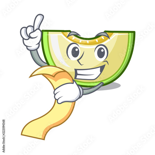 With menu cartoon sweet melon slice to dessert