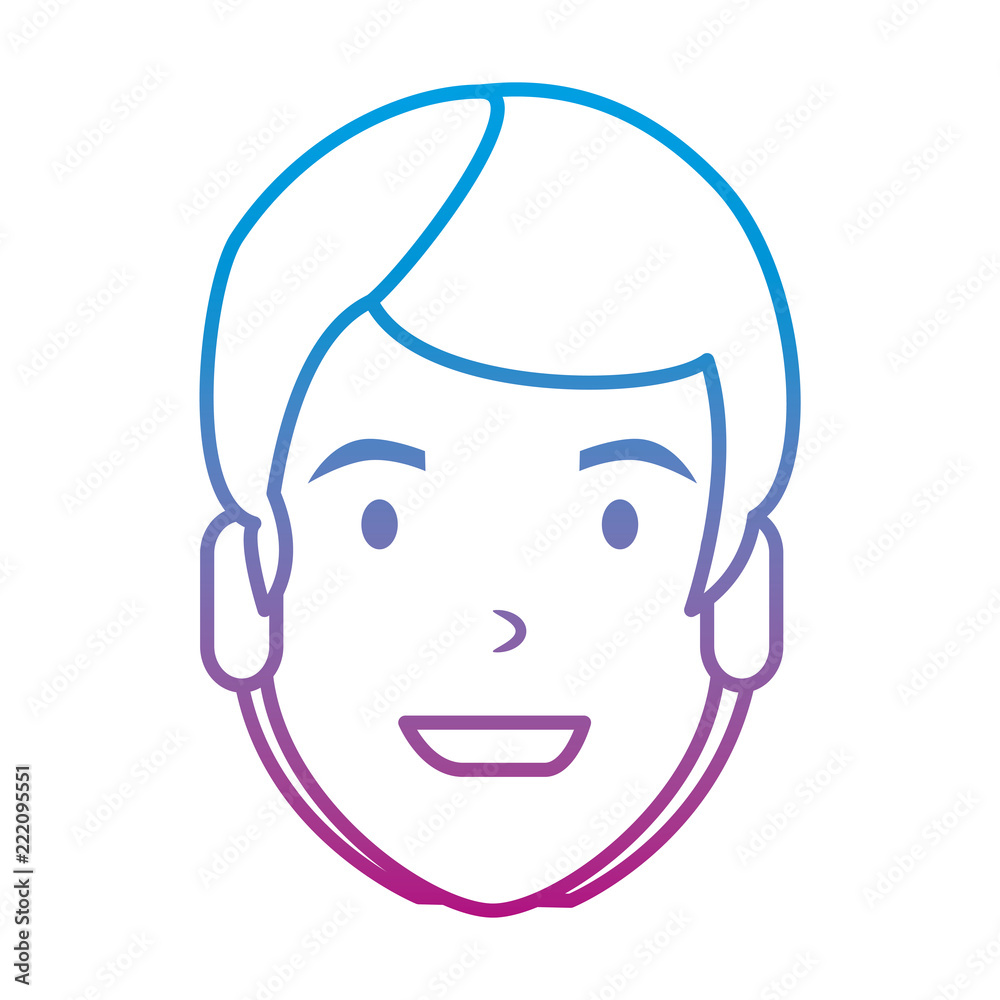 young man head character young man head character