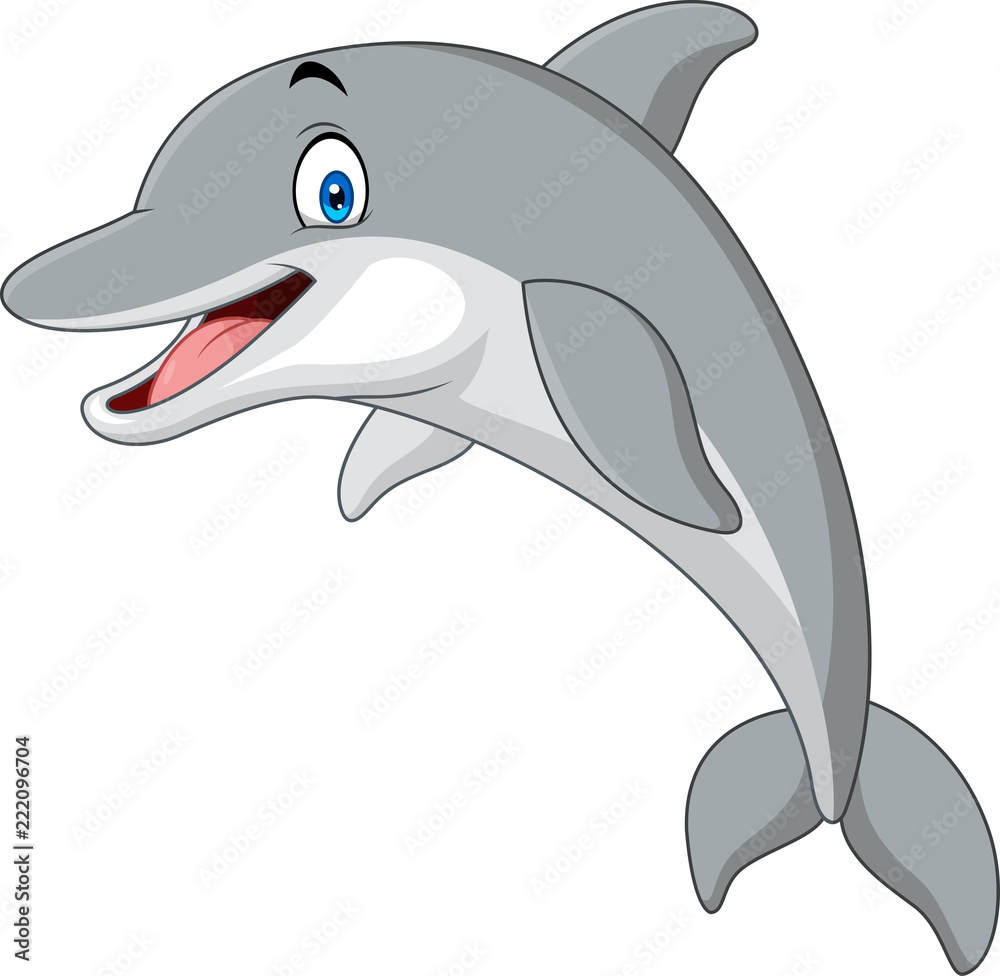 Obraz premium Kreskówka zabawny delfin