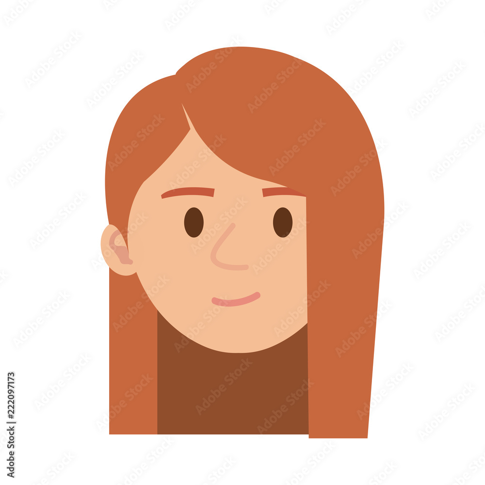 beautiful and young woman head character beautiful and young woman head character