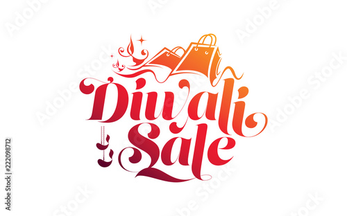 Creative Diwali Festival Sale Text Typography Background Template Vector Illustration