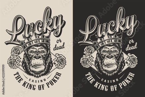 T-shirt print with gorilla concept