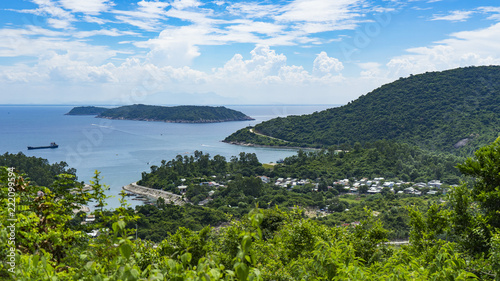 View of the pier on the island of Cham in Vietnam. Beautiful landscape. photo