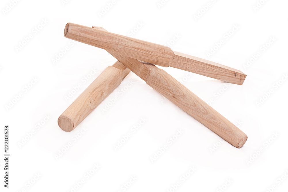 Martial-art training equipment for Wing Chun Kung Fu on white background Martial-art training equipment for Wing Chun Kung Fu on white background