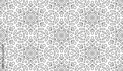 Mandala Shape for Coloring. Floral Kaleidoscope Ornament. Vector.