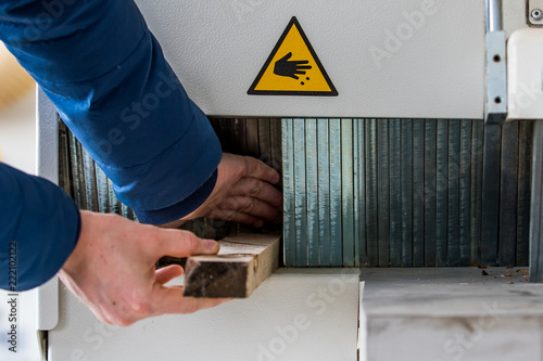 unsafe working with wood machine