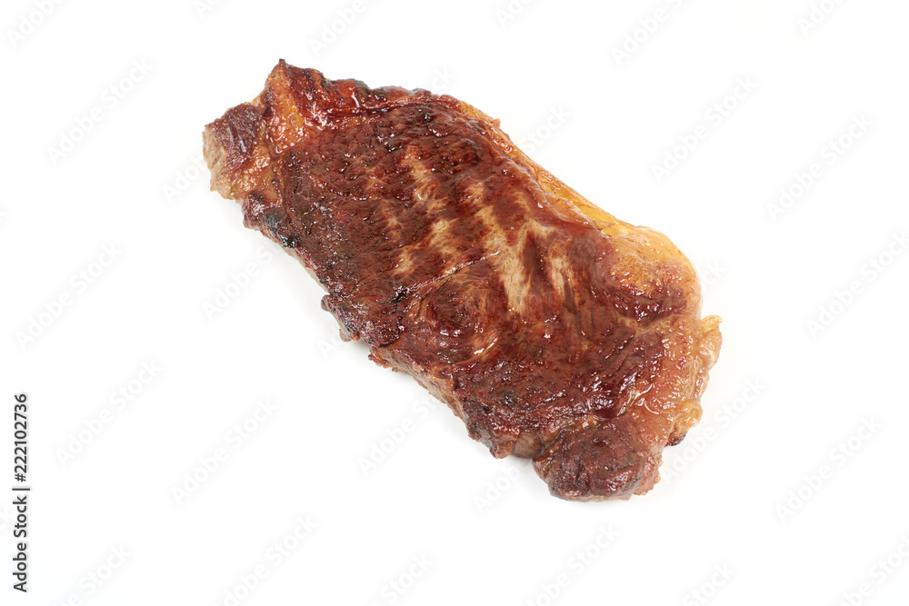 Grilled beef meat isolated over white background. Grilled beef meat isolated over white background.