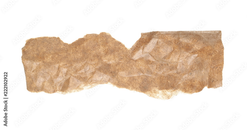 Cardboard scraps isolated on white background with clipping path, top view
