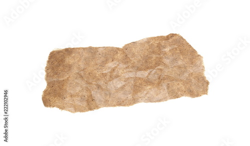 Cardboard scraps isolated on white background with clipping path, top view