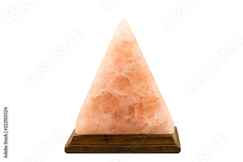 Pink himalayan salt pyramid lamp.