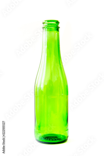 Recyclable green glass soda bottle of 20cl. Recyclable waste series.