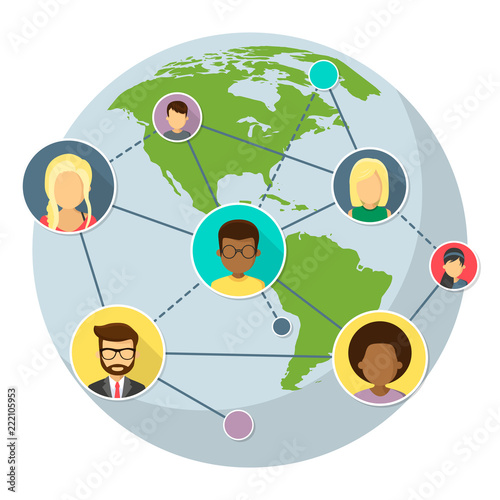 Soziales Netzwerk Flat Design Icon