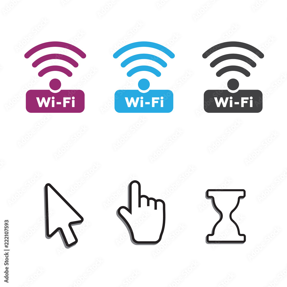 Free wi-fi icons and wifi applications and Mouse computer cursor Free wi-fi icons and wifi applications and Mouse computer cursor