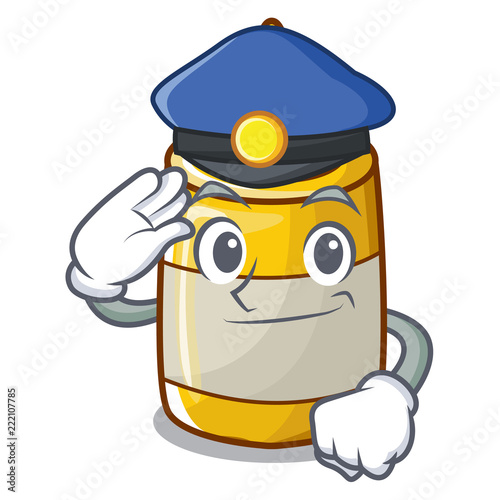 Police mustard bottle container cartoon with no label