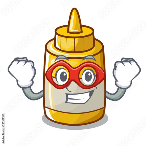 Super hero character bottle style mustard sauce yummy