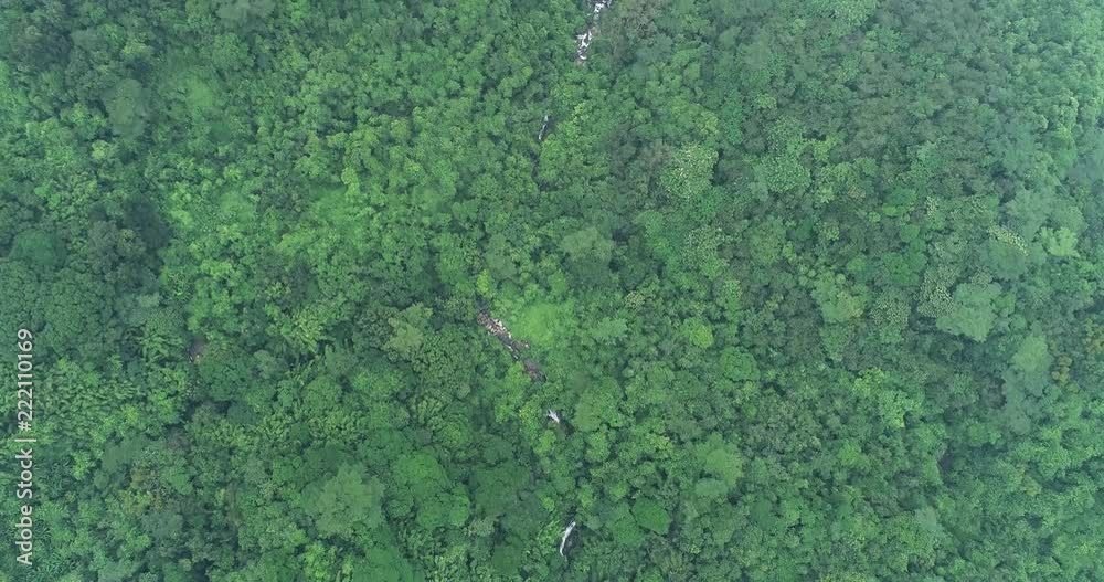Aerial View of Waterfall in the Tropical Rainforest Mountains Aerial View of Waterfall in the Tropical Rainforest Mountains
